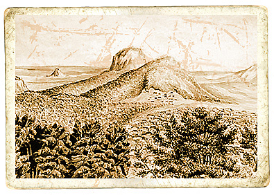 Окрестности Железноводска. Рисунок Ф. Дюбуа де Монпере, 1832—1833 гг.